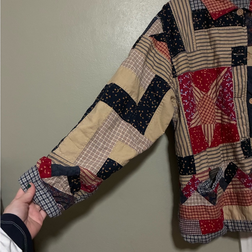 Patchwork Star Patterned Quilt Jacket - image 3
